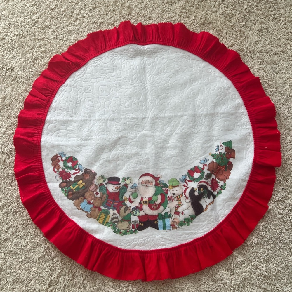 Vintage felt Christmas tree skirt